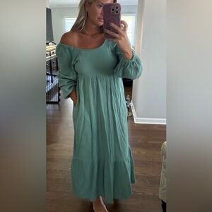 a new day Teal Off-Shoulder Dress
